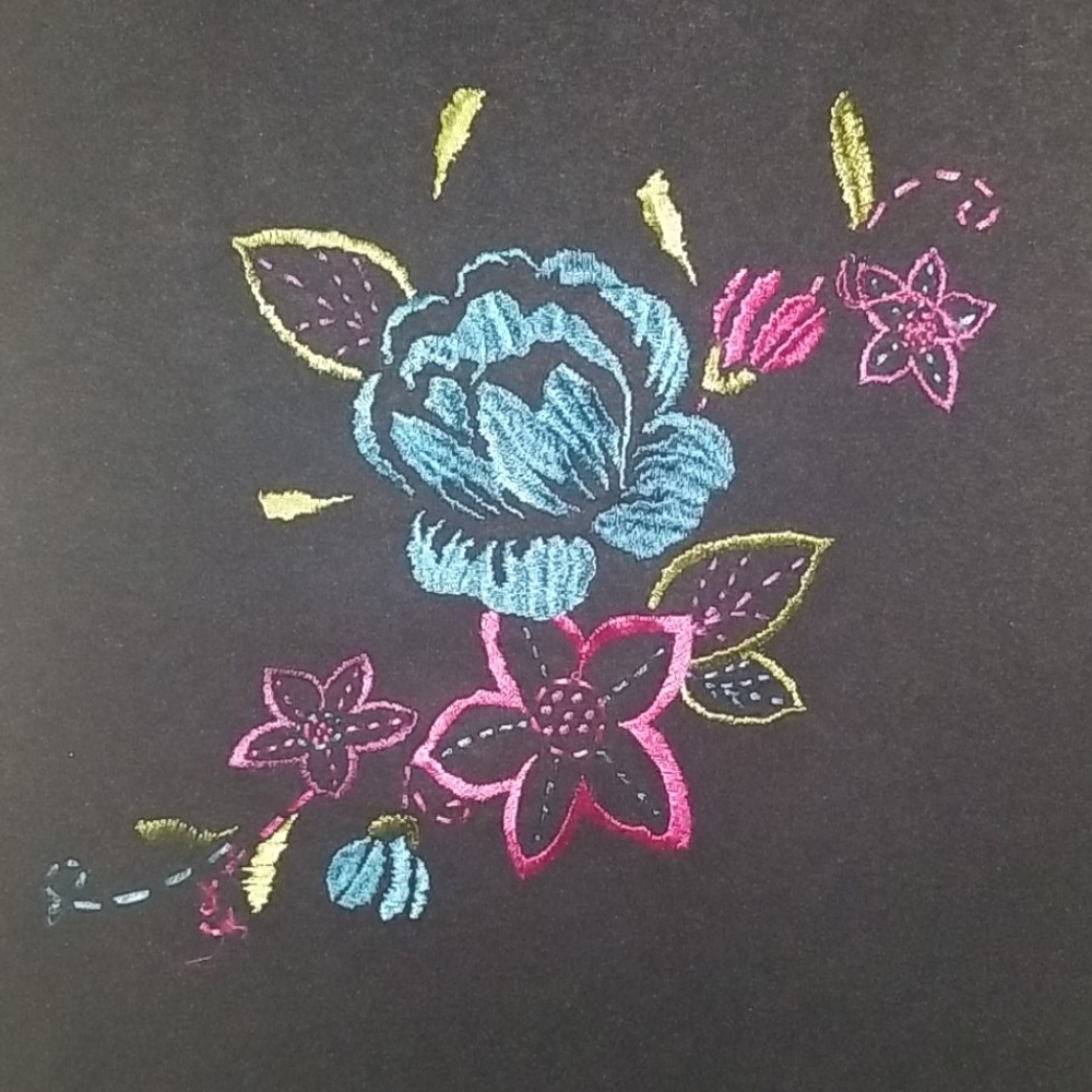 2 Piece Embroidered black dress